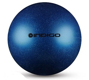 Мяч гимнастический Indigo, 300г, металлик с блестками, 15см