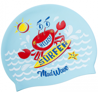 Шапка для плавания Mad Wave SURFER Jr silicone