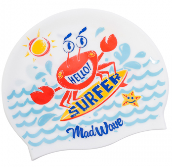 Шапка для плавания Mad Wave SURFER Jr silicone