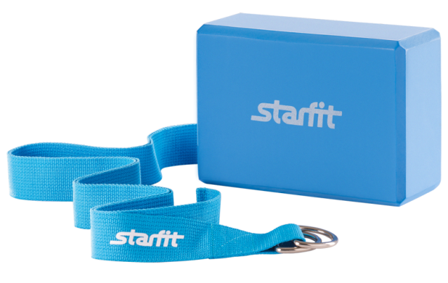 Комплект для йоги StarFit (блок + ремень)