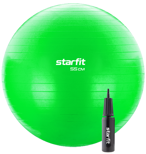 Фитбол StarFit Core 55 см, 900 гр, антивзрыв, с ручным насосом