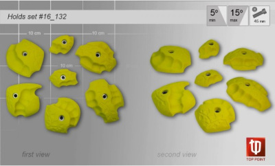 Набор зацепов для скалолазания Top Point #132 (7шт.)