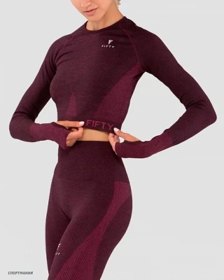 Футболка жен. FIFTY Emphatic bordo, дл.рукав
