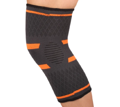 Суппорт колена INDIGO эластичный, черно-оранжевый