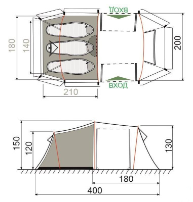 Палатка Rockland Pipe 3