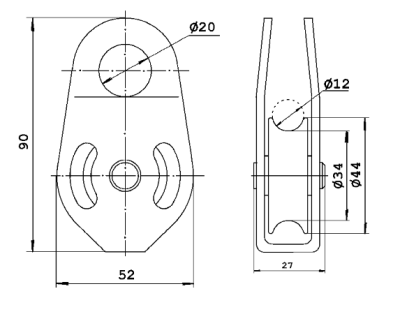 Блок-ролик Orion-Alp Спасатель с подшипн. ст. шкивы