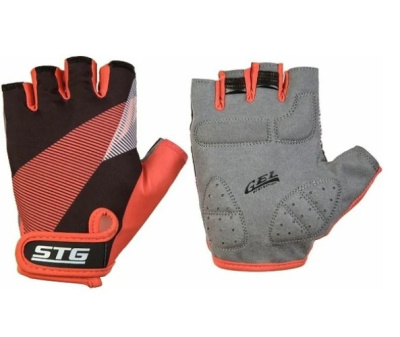 Велоперчатки STG 912, черн/красные