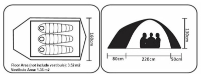 Палатка Kailas Star Night ll 3P, песочн. (19054)