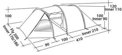Палатка Easy Camp Spirit 300 Gold Red