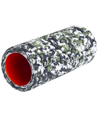 Ролик для йоги массажный StarFit, 33x14cм, зелен.камуфляж/оранж.