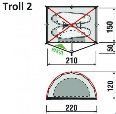 Палатка GreenLand Troll 2  ПРОКАТ
