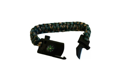Браслет из паракорда Следопыт (свисток, компас, лезвие, огниво)