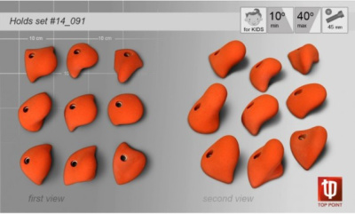 Набор зацепов для скалолазания Top Point #091 (9шт.)