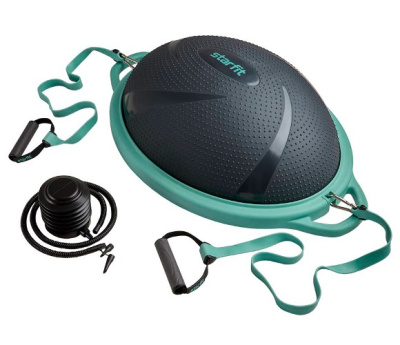 Полусфера "BOSU" StarFit Pro, с эспандерами и насосом, серый/зеленый