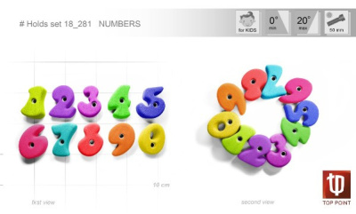 Набор зацепов для скалолазания Top Point #281 Numbers (10шт.)