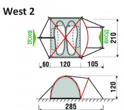 Палатка GreenLand West 2  ПРОКАТ