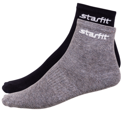 Носки средние StarFit, сер.меланж/ черный (2 пары)