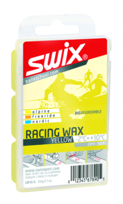 Мазь Swix UR10-6 Bio Racing желтая, универс., для скольжения, 60г
