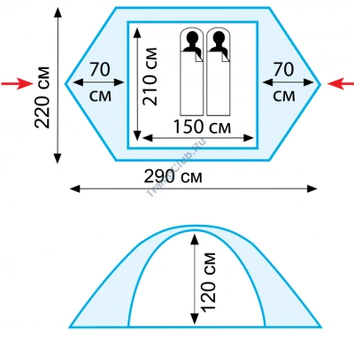 Палатка Tramp Nishe 2 V2