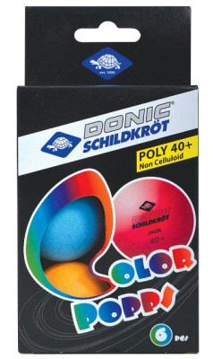 Мяч н/т DONIC/Schildkrot Poly 40+ Color Popps (6шт.)