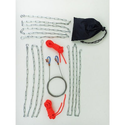 Трос костровой Terra 2мм, с 3 цепочками