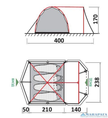 Палатка GreenLand Sunrise 4