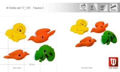 Набор зацепов для скалолазания Top Point #181 Fauna 2 (4шт.)