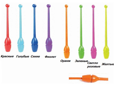 Булавы для худ. гимн. Amaya (36,5 см) вставляющиеся