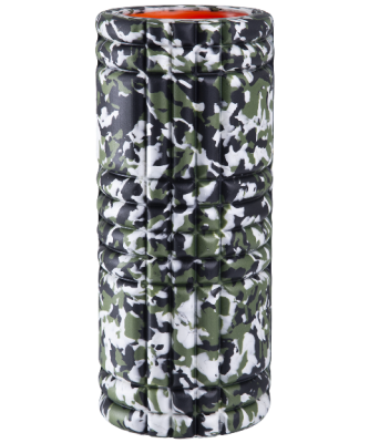 Ролик для йоги массажный StarFit, 33x14cм, зелен.камуфляж/оранж.