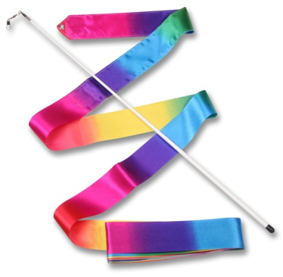 Лента гимнастическая Indigo 4м, с палочкой 56см