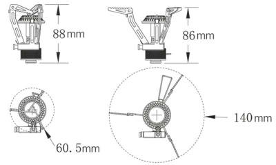 Горелка Fire Maple, 3,2 кВт, пьезо